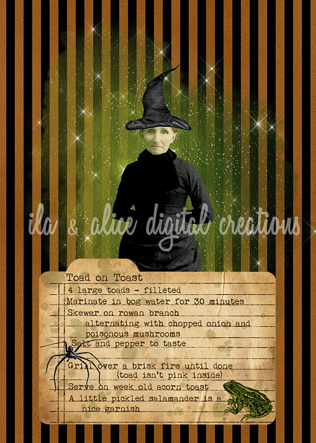 Witches with Cauldron Recipes Postcards