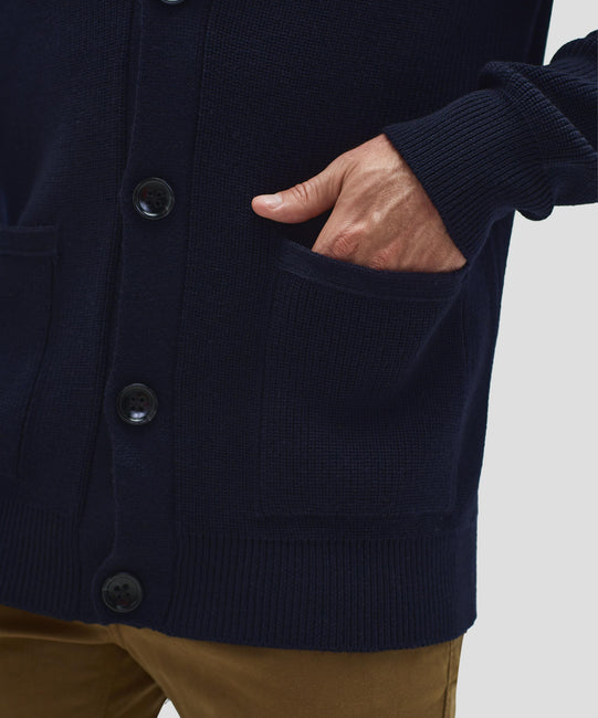 Cardigan en laine mérinos pour homme