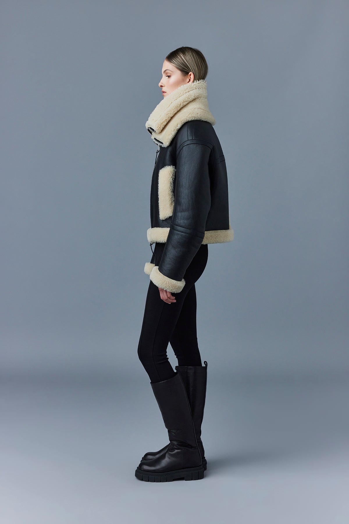 Veste en peau de mouton PENELOPA à double col