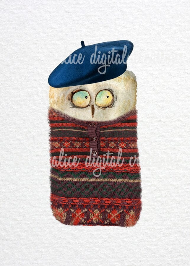 Cute Owls in Sweaters Postcards