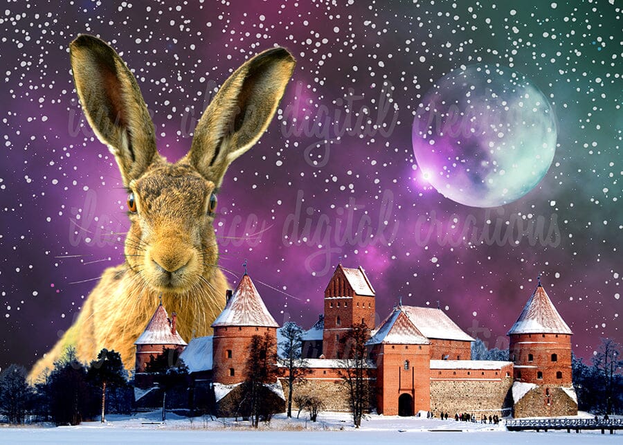 Curious Winter Places Collage Art Postcards