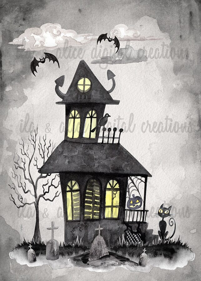 Spooky Graveyard Postcards