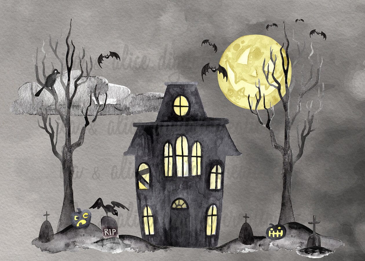 Spooky Graveyard Postcards