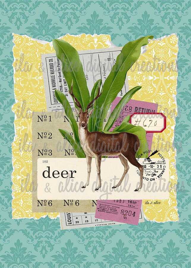 Woodland Collage Postcards
