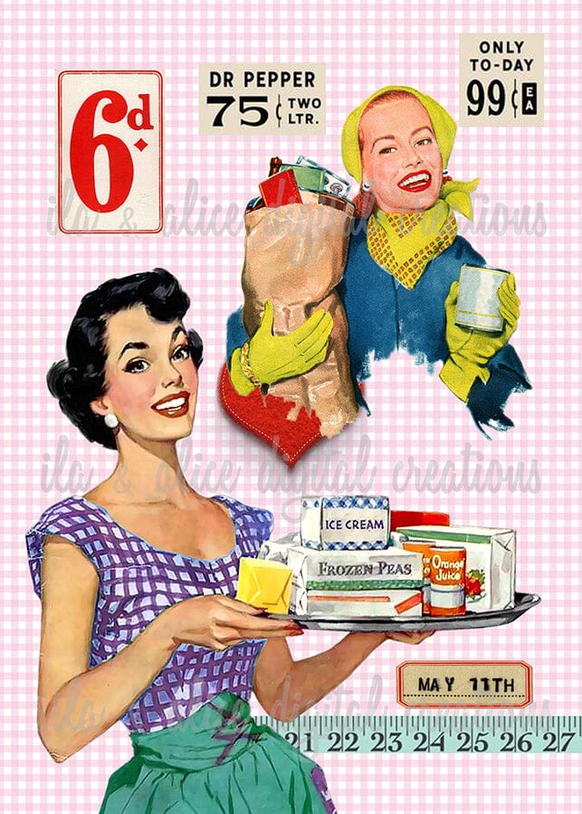 Retro Housewife Postcards