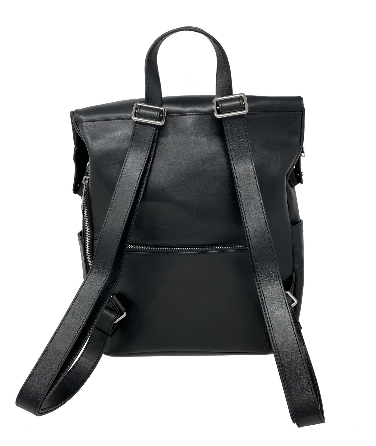Large Black Genuine Leather Backpack | Léanne