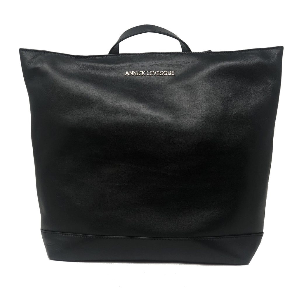 Black Anti-Theft Leather Backpack | Lore