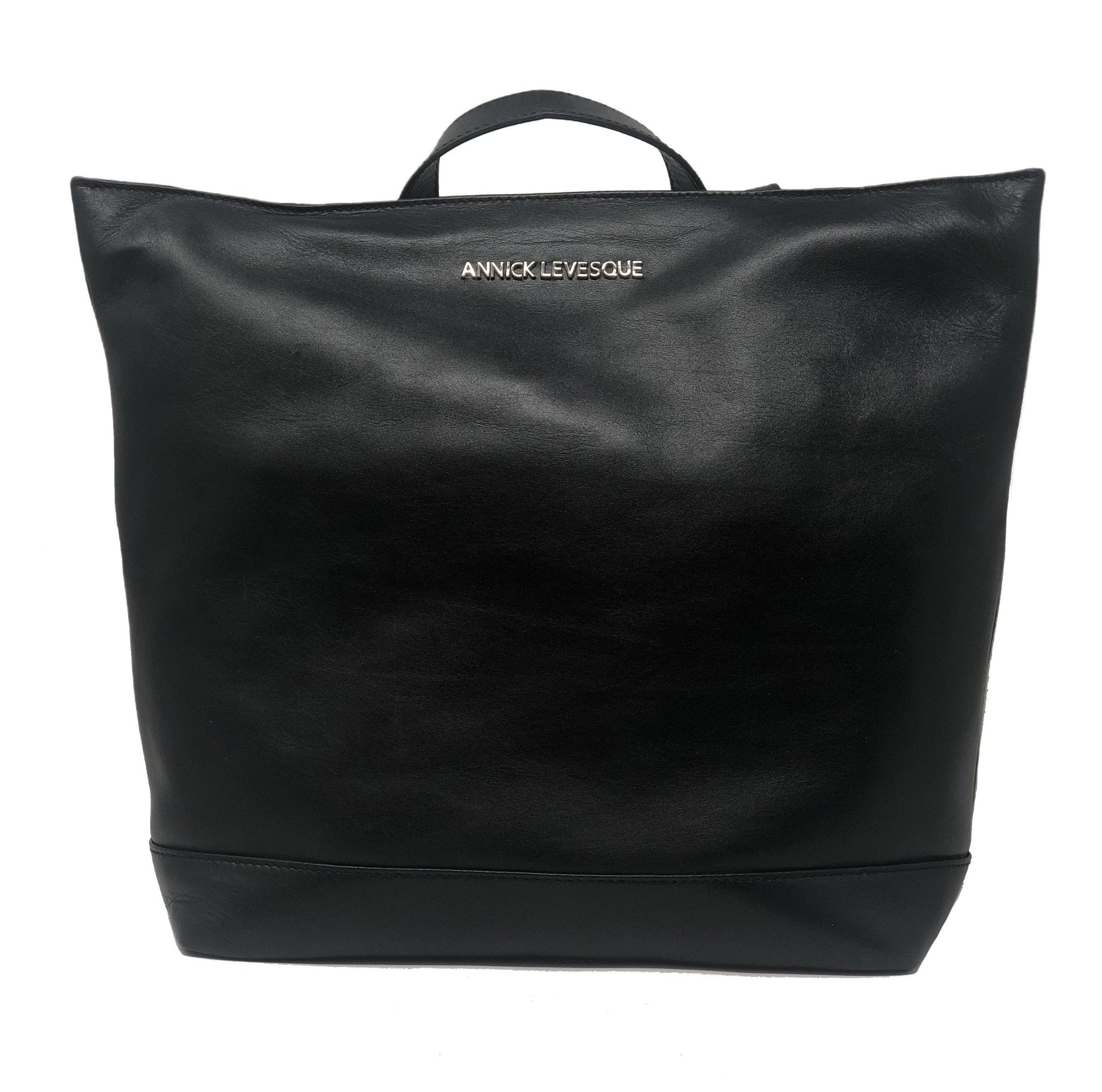 Black Anti-Theft Leather Backpack | Lore