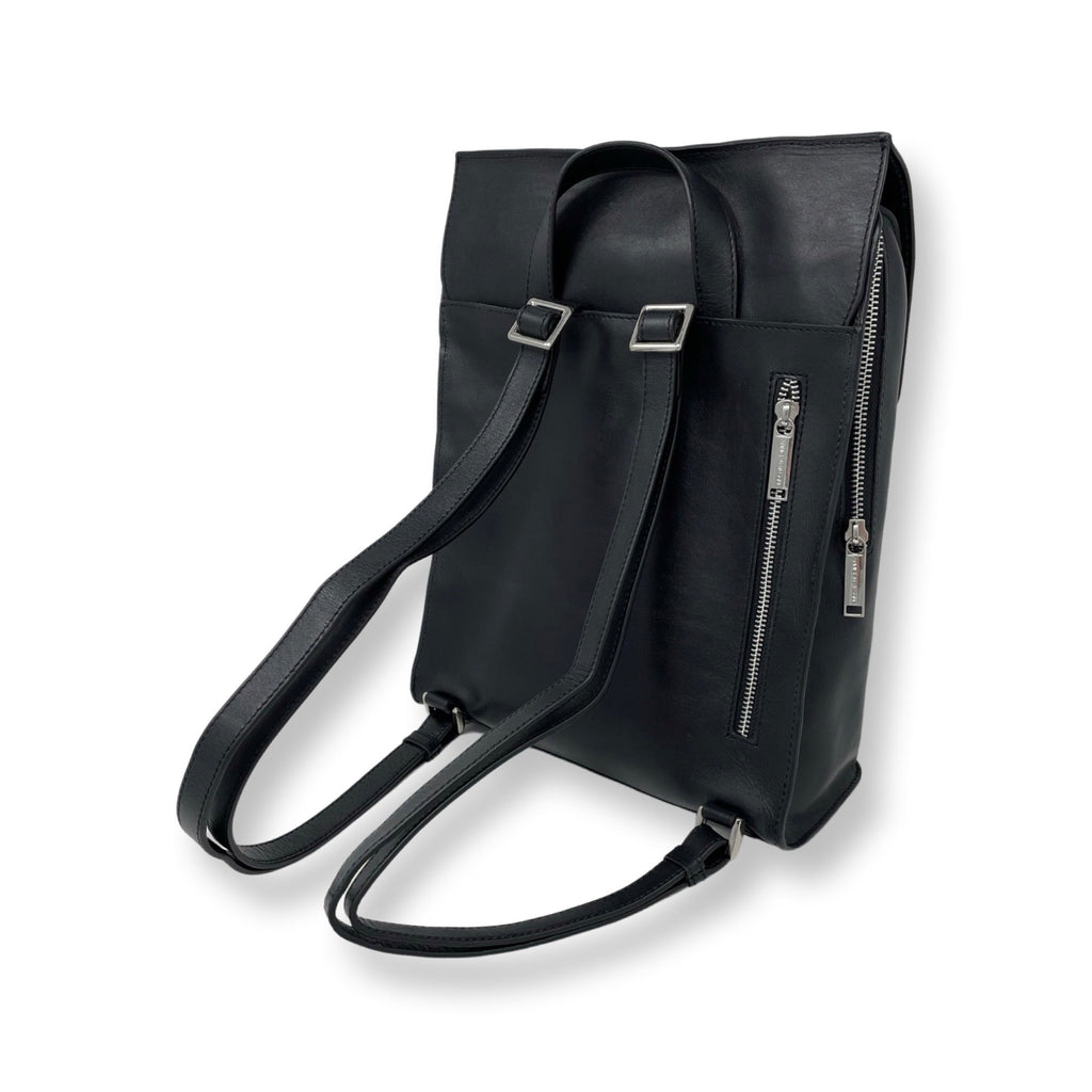 Black Genuine Leather Backpack, Antoinette
