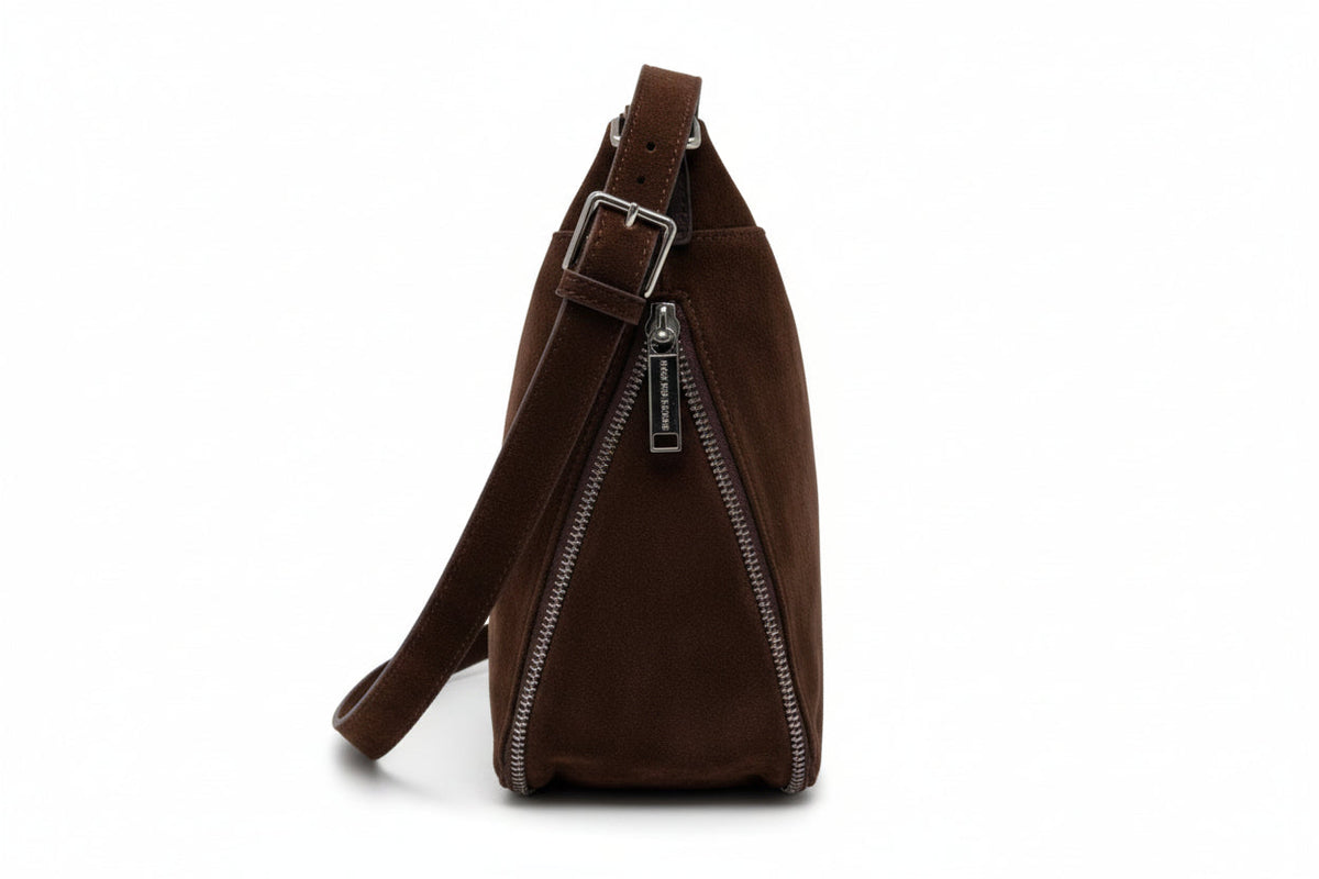 Brown Suede Convertible Backpack, Josée
