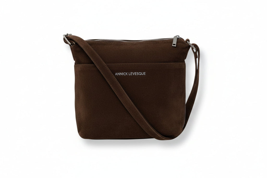 Brown Suede Convertible Backpack, Josée