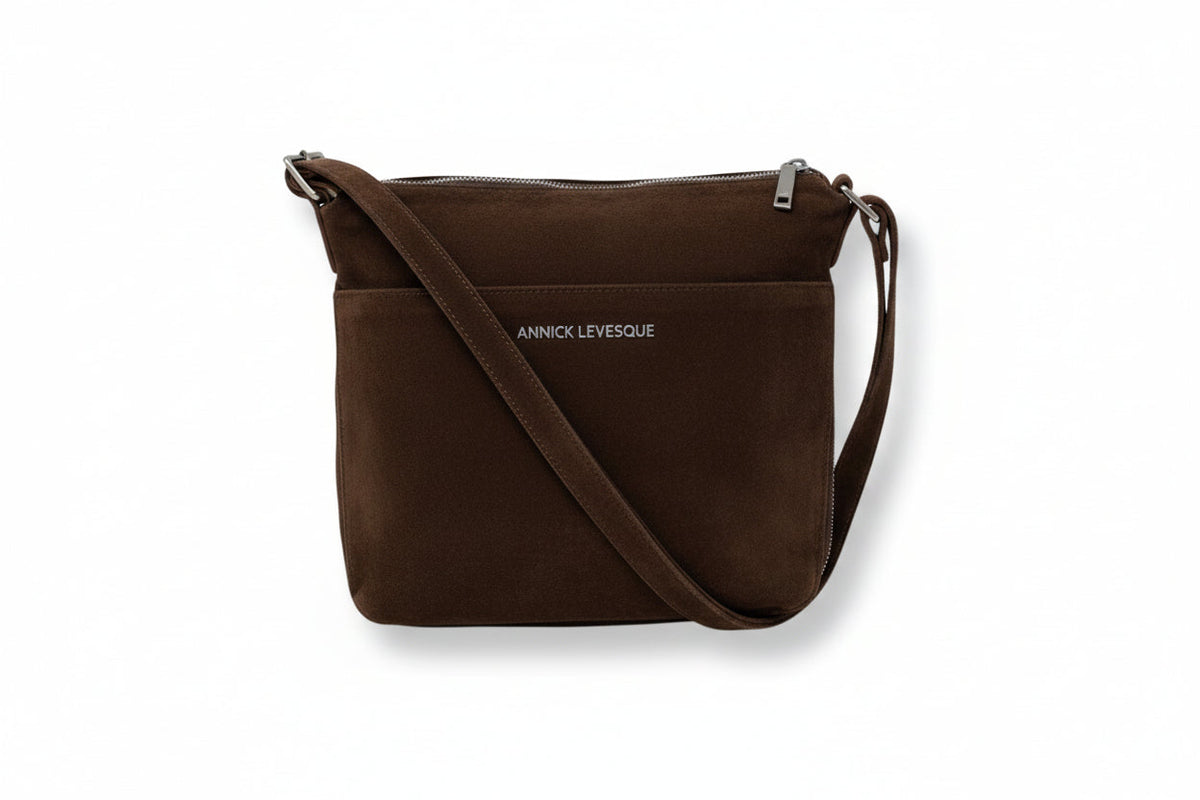 Brown Suede Convertible Backpack, Josée