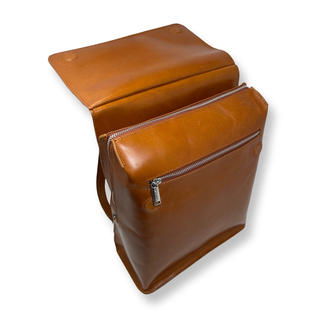Cognac Leather Backpack, Antoinette
