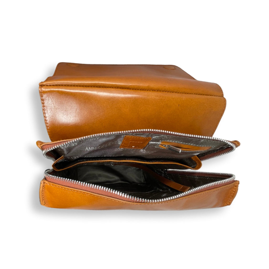 Cognac Leather Backpack, Antoinette