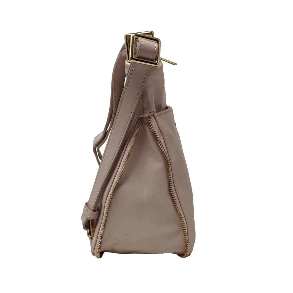 Transformable Genuine Leather Handbag Josée, Blush Pink