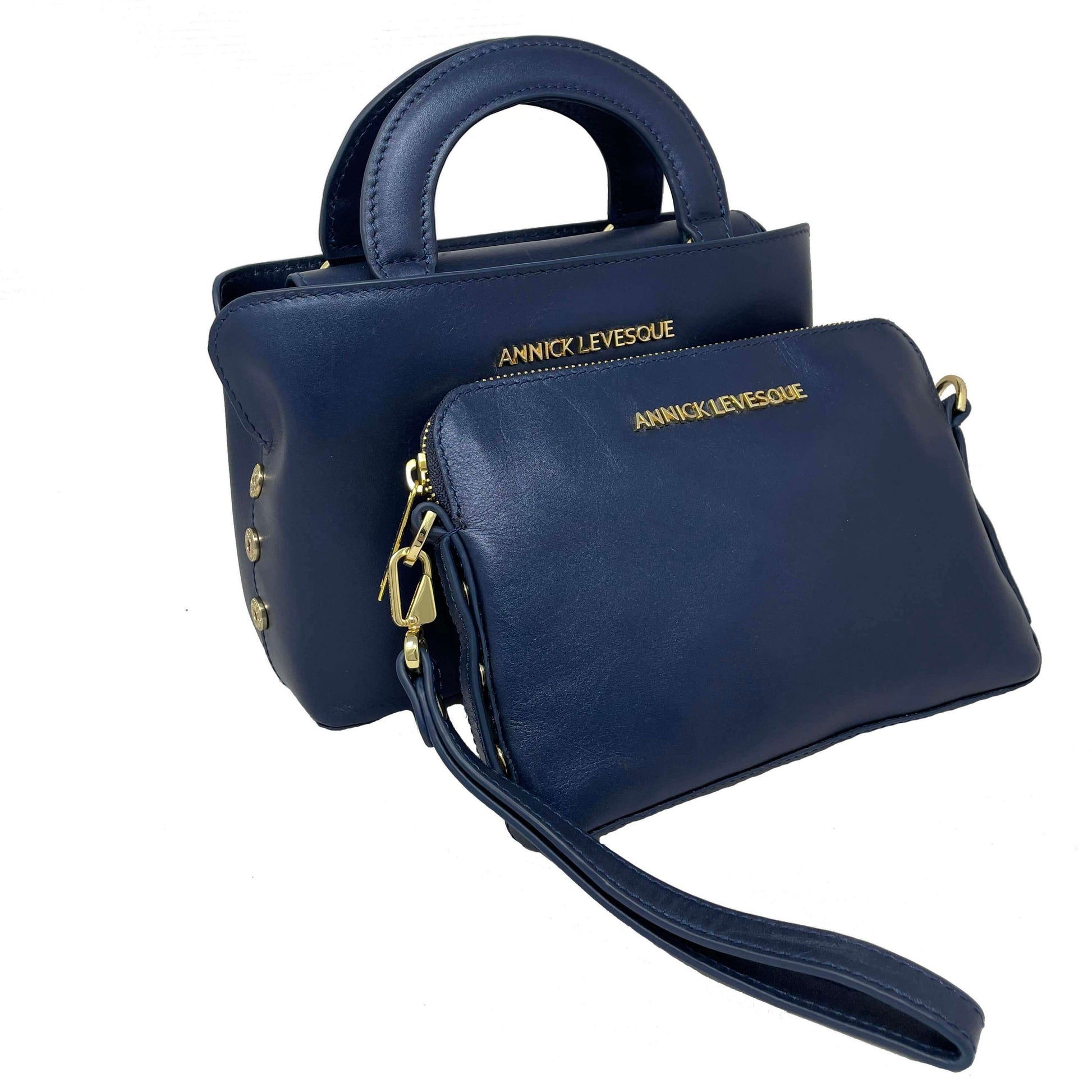 Two-in-One Handbag, Navy Blue | Clarence - PREORDER