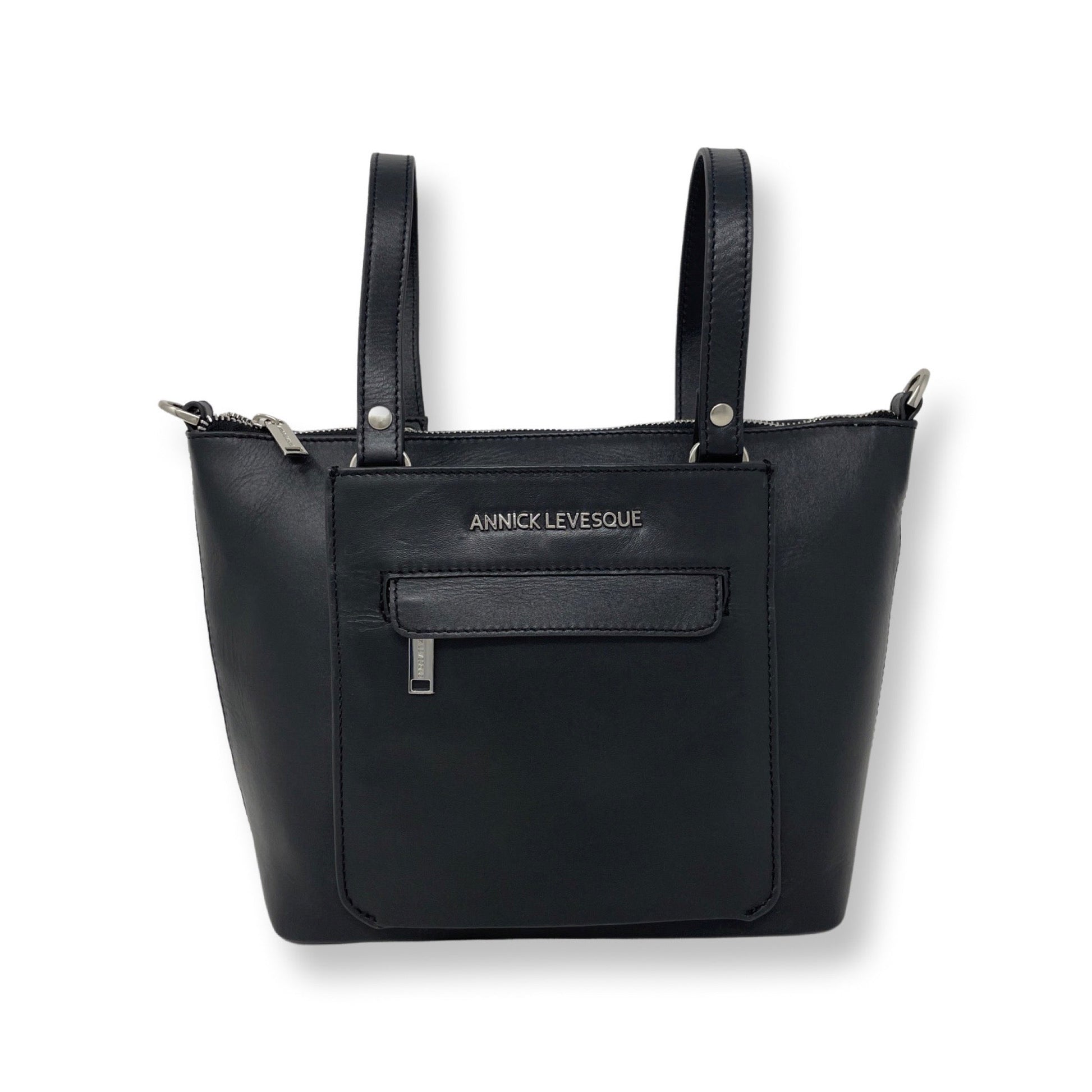 Black Leather Handbag | Lina