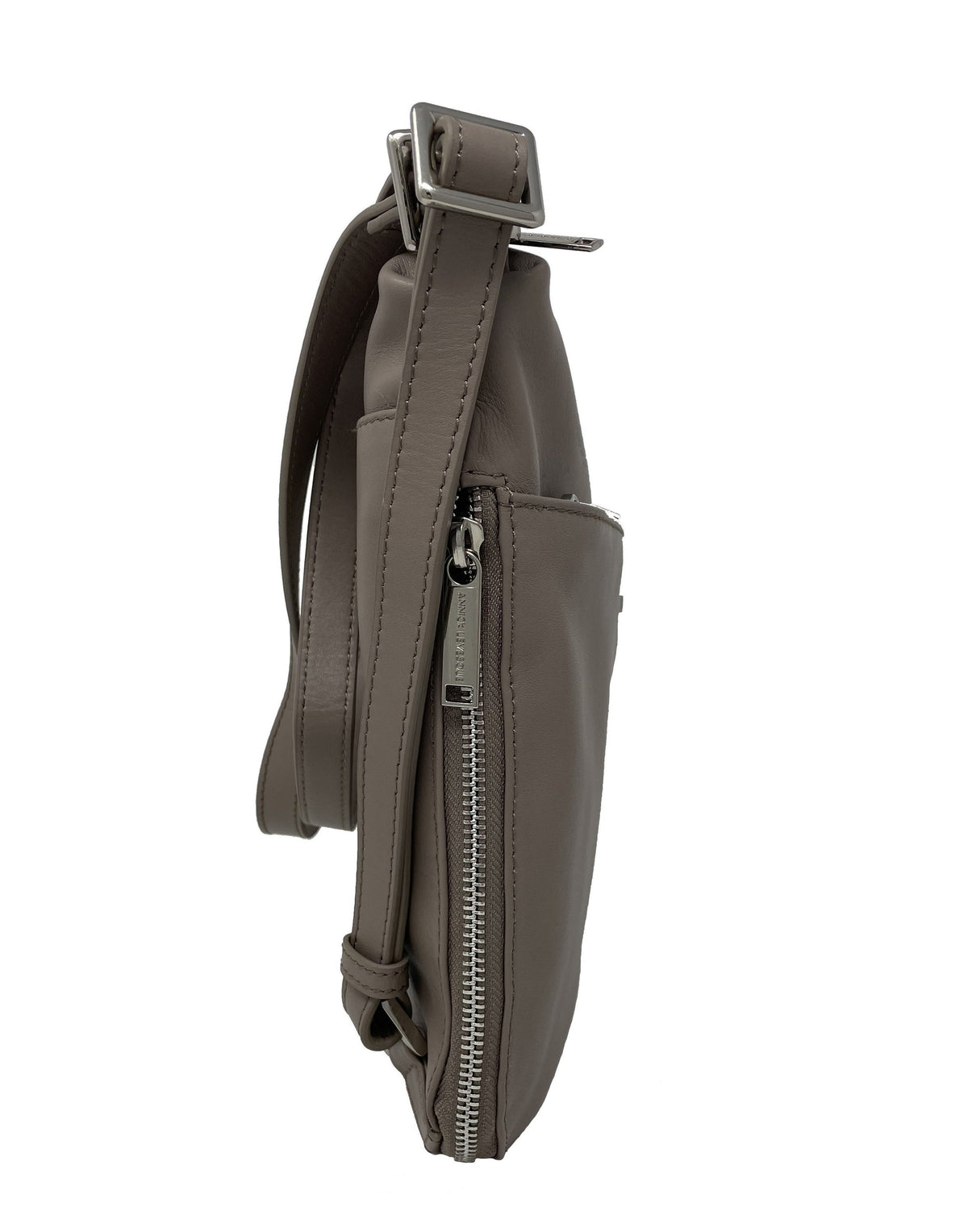Transformable Genuine Leather Handbag in Taupe, Josée