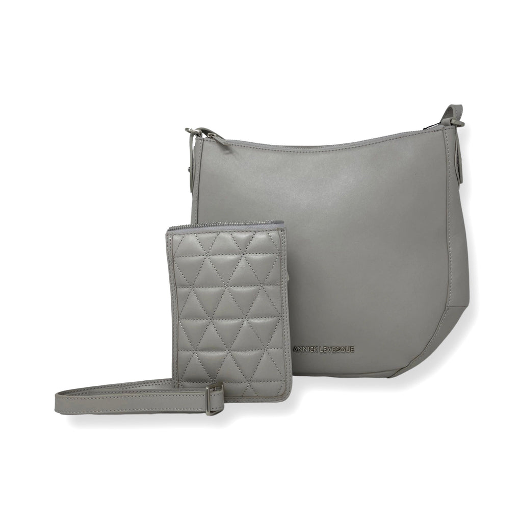 Beaded Leather Handbag, 2-in-1, Isabelle