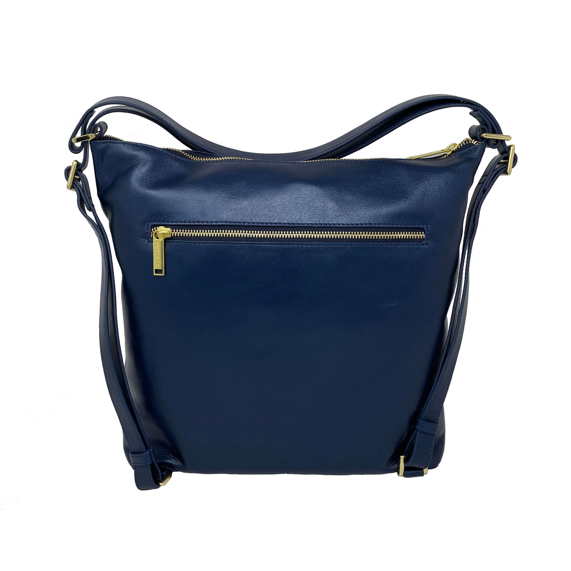 Transformable Navy Blue Leather Handbag, Alexandra