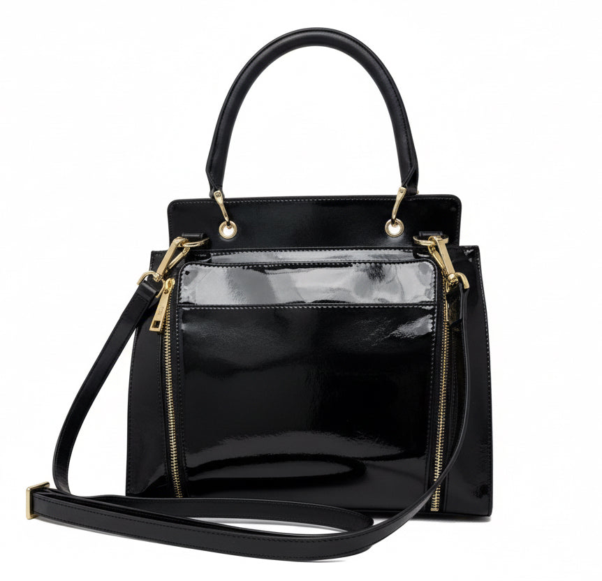 Black Patent Leather Handbag, Chloé