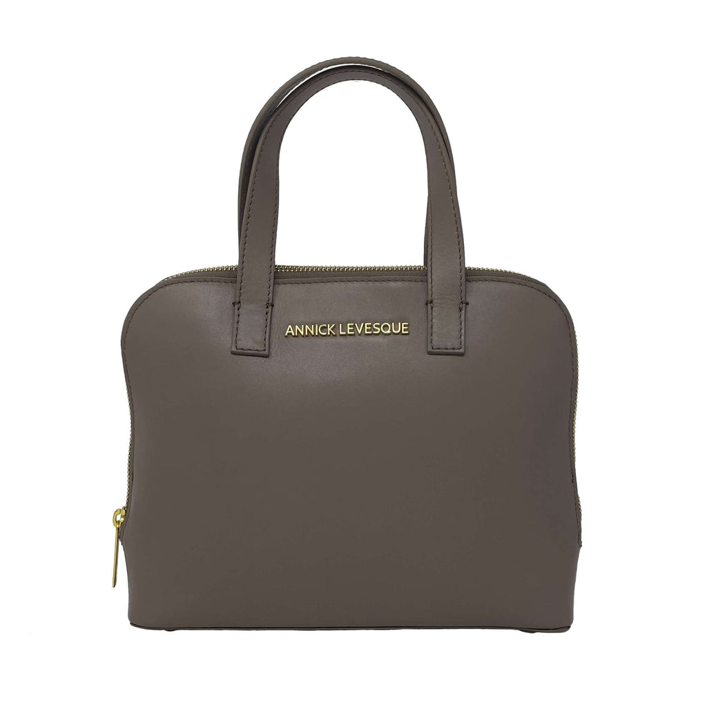 Taupe Leather Handbag | Justine