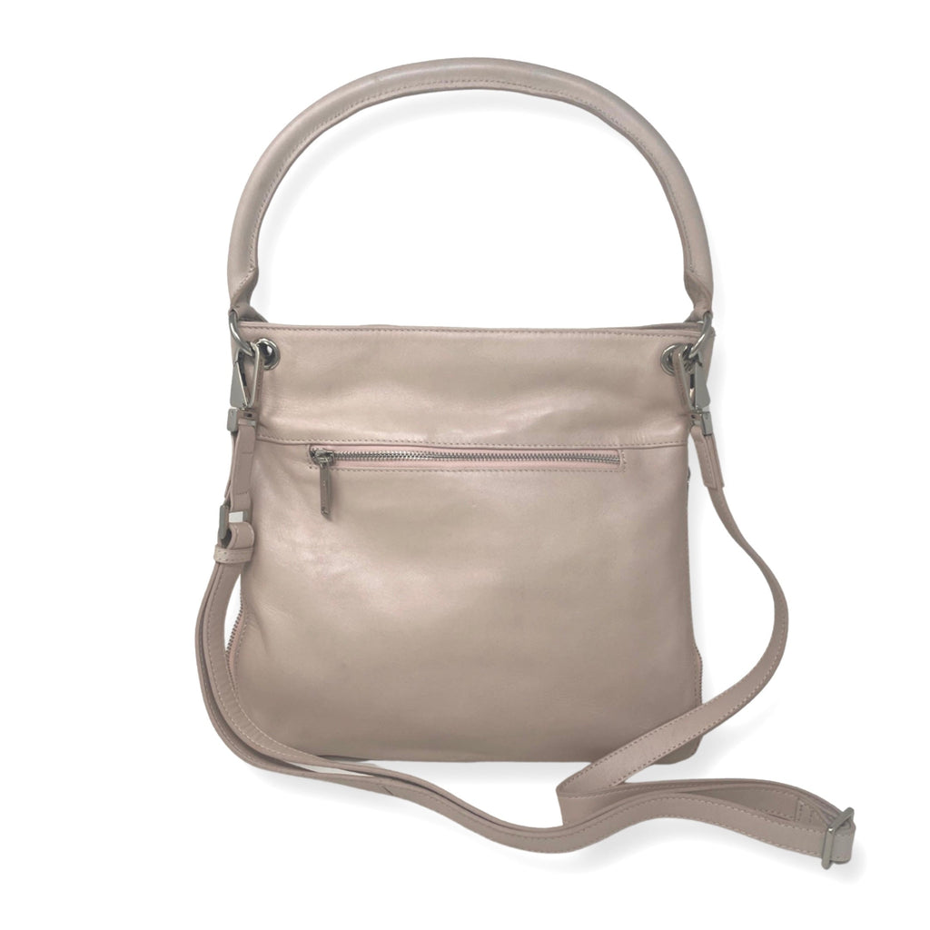 Powder Pink Leather Handbag - Amelie