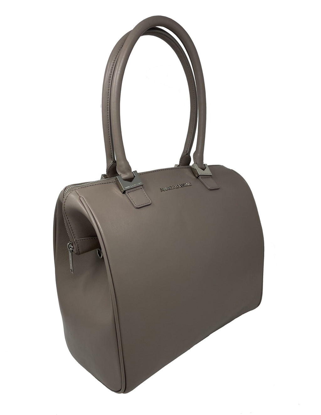 Large Taupe Leather Handbag | Mona