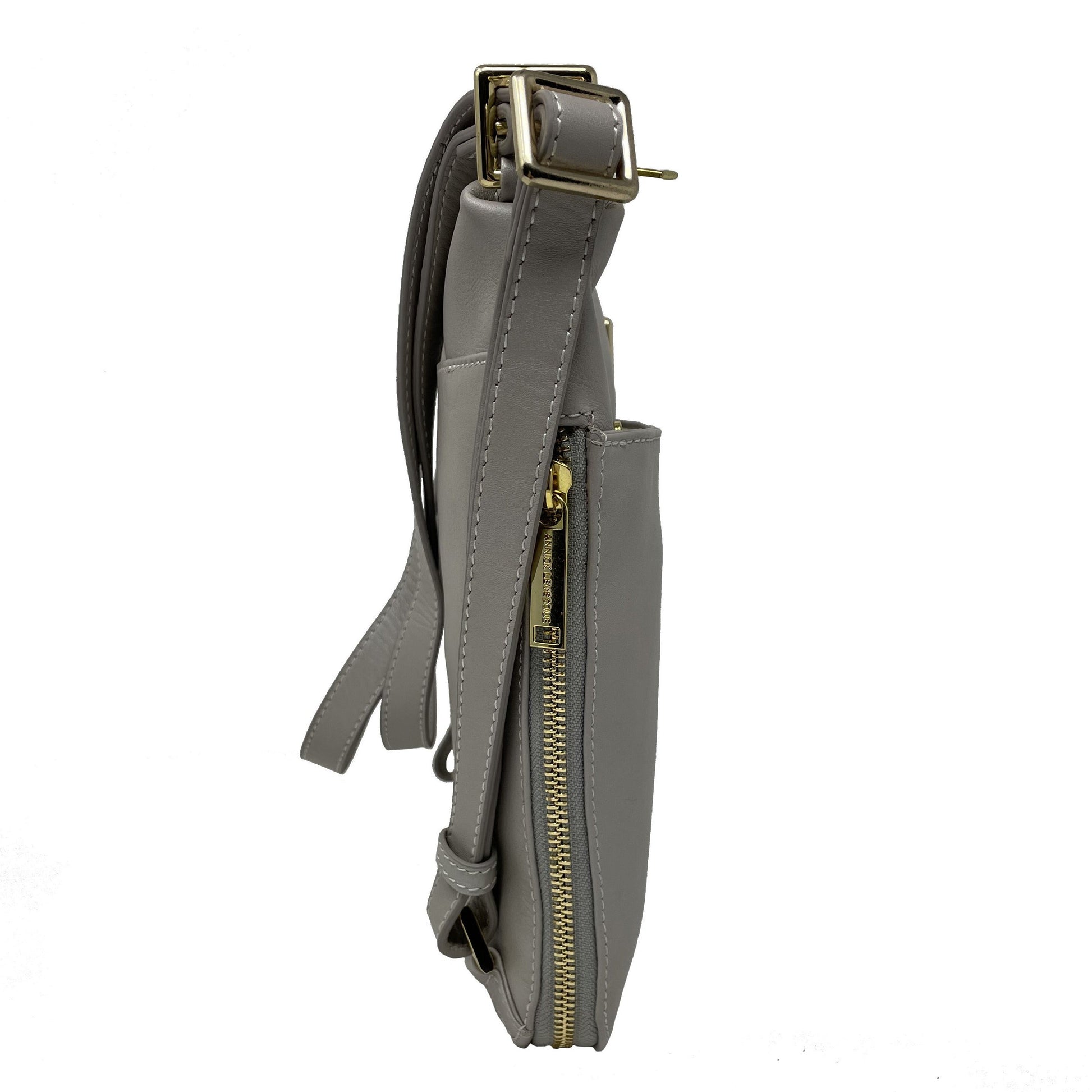 Gray Genuine Leather Transformable Handbag, Josée