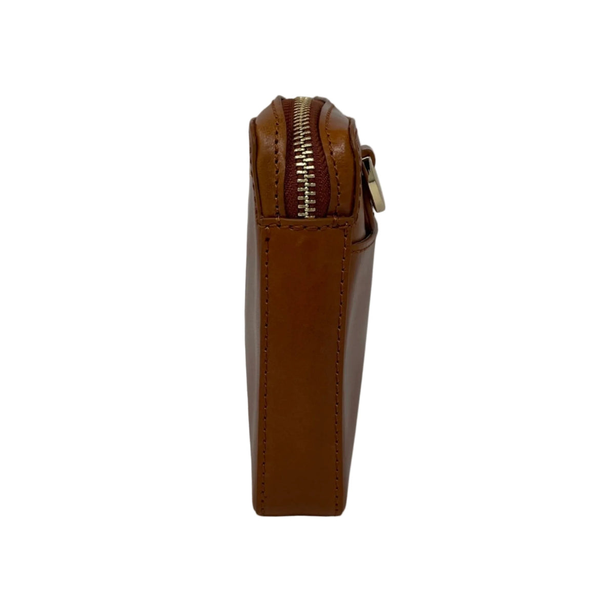 Small Cognac Leather Crossbody Bag - Annie