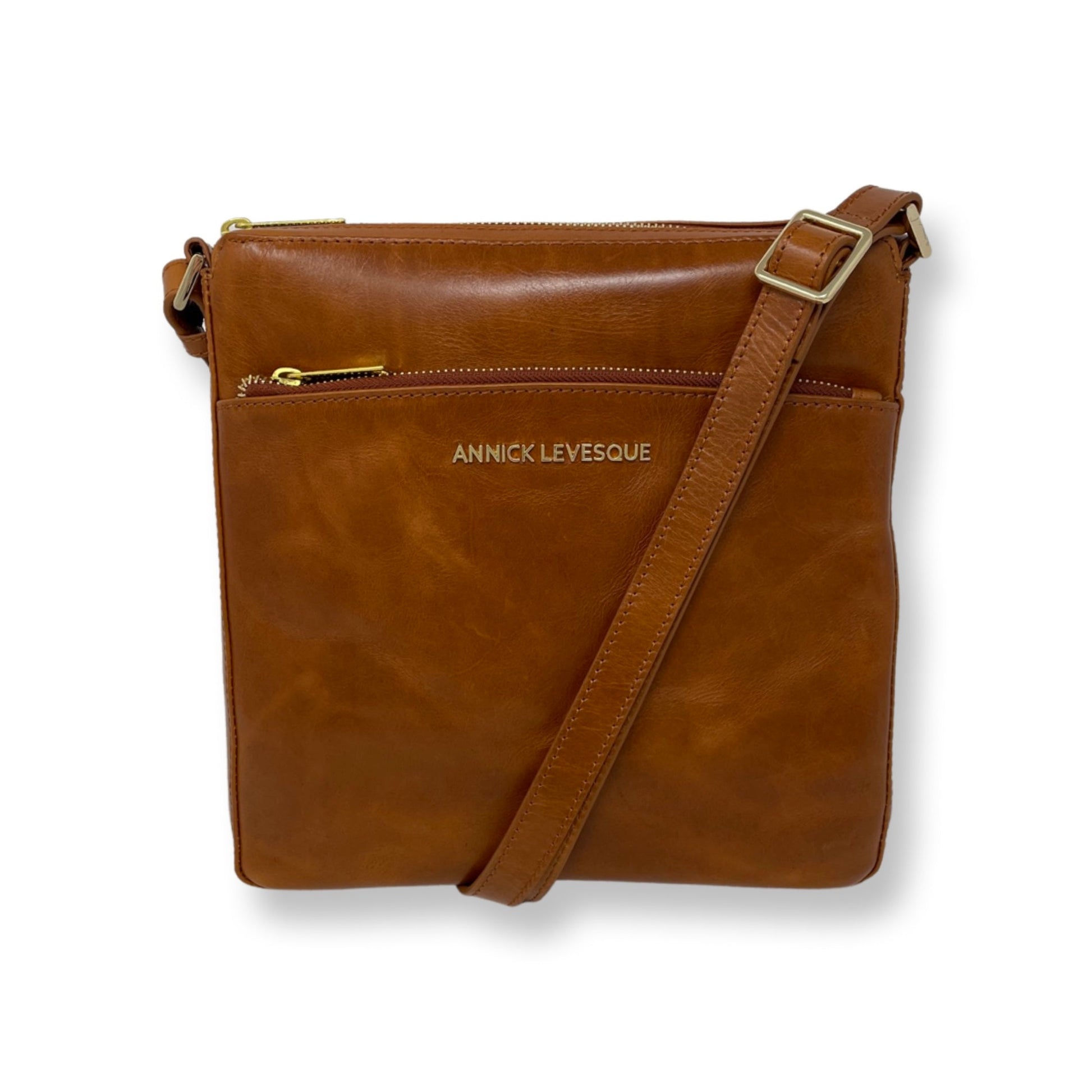 Cognac Leather Shoulder Bag | Gisèle - PREORDER