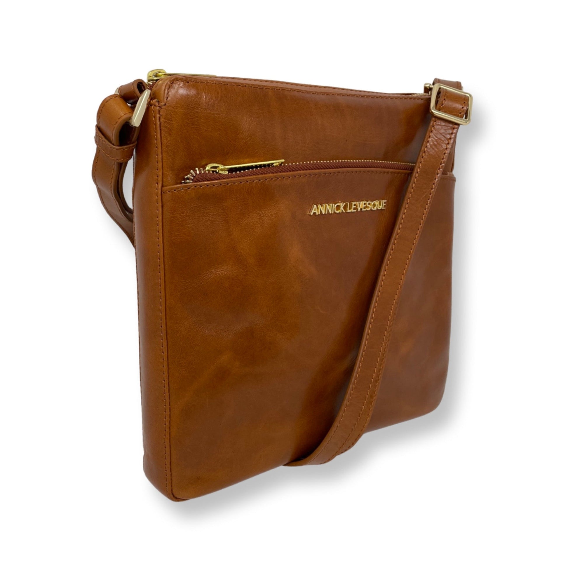 Cognac Leather Shoulder Bag | Gisèle - PREORDER