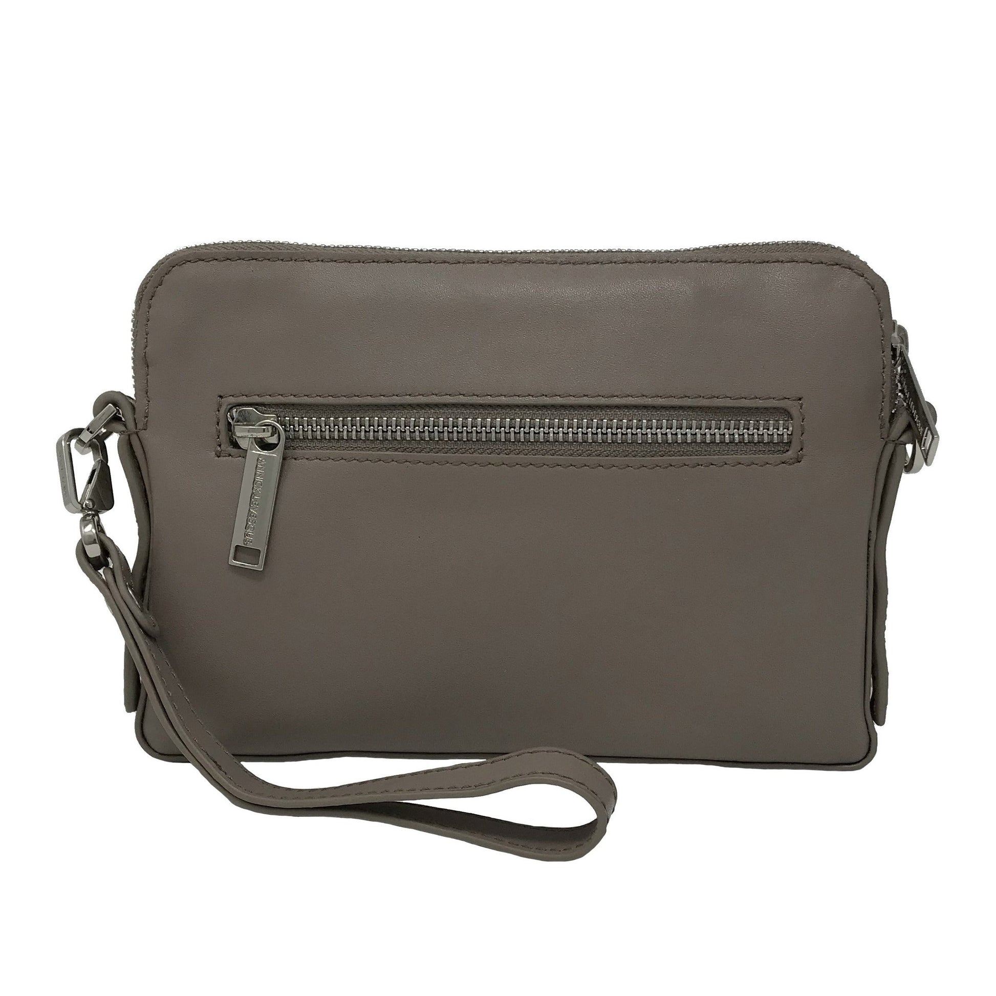 Clarence Leather Handbag, Two-in-One, Taupe