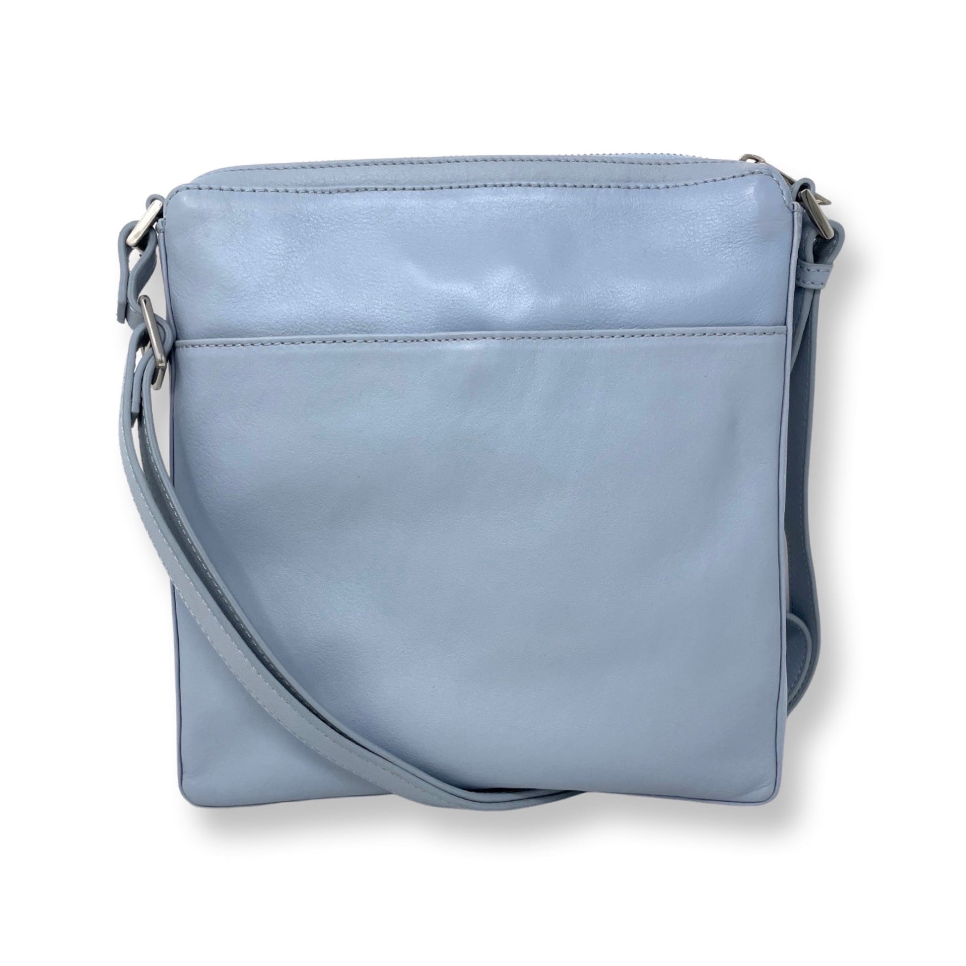 Light Blue Genuine Leather Shoulder Bag, Gisèle