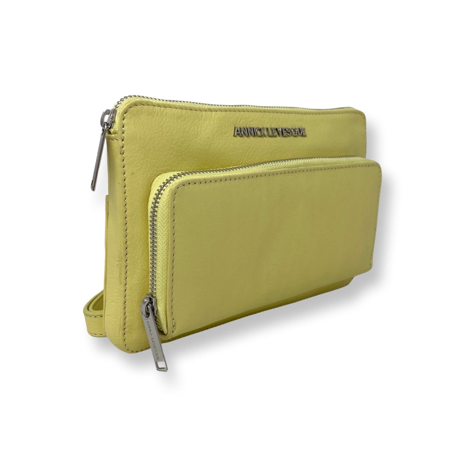 Small Genuine Leather Yellow Wallet, Carmen
