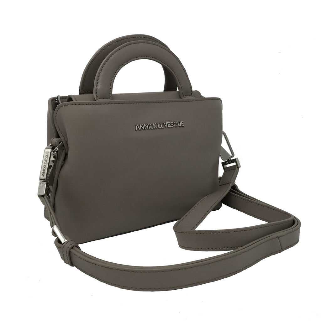 Clarence Leather Handbag, Two-in-One, Taupe