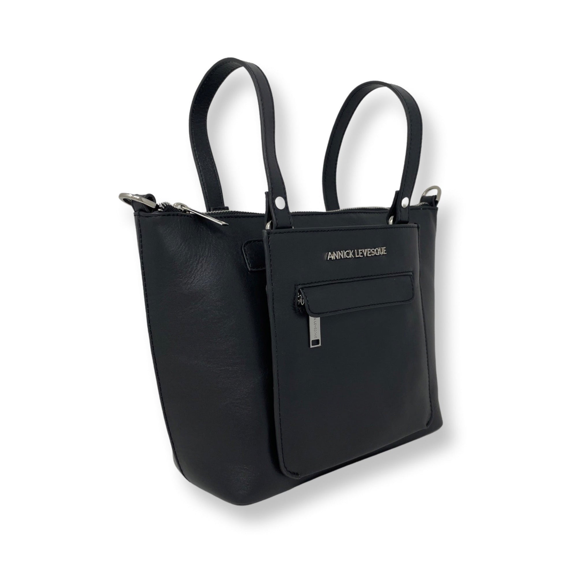 Black Leather Handbag | Lina