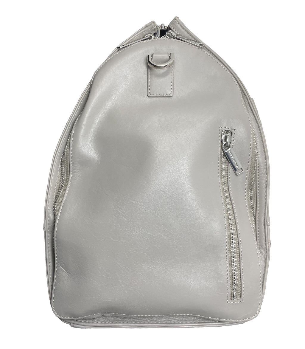 Large Travel Bag - Genuine Leather Gray, Frederick