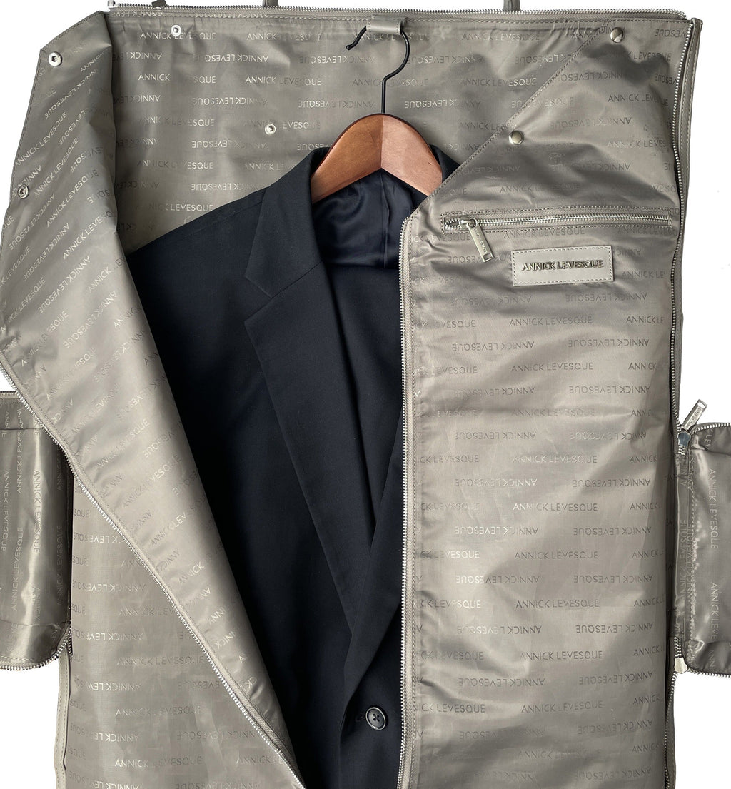 Large Travel Bag - Genuine Leather Gray, Frederick
