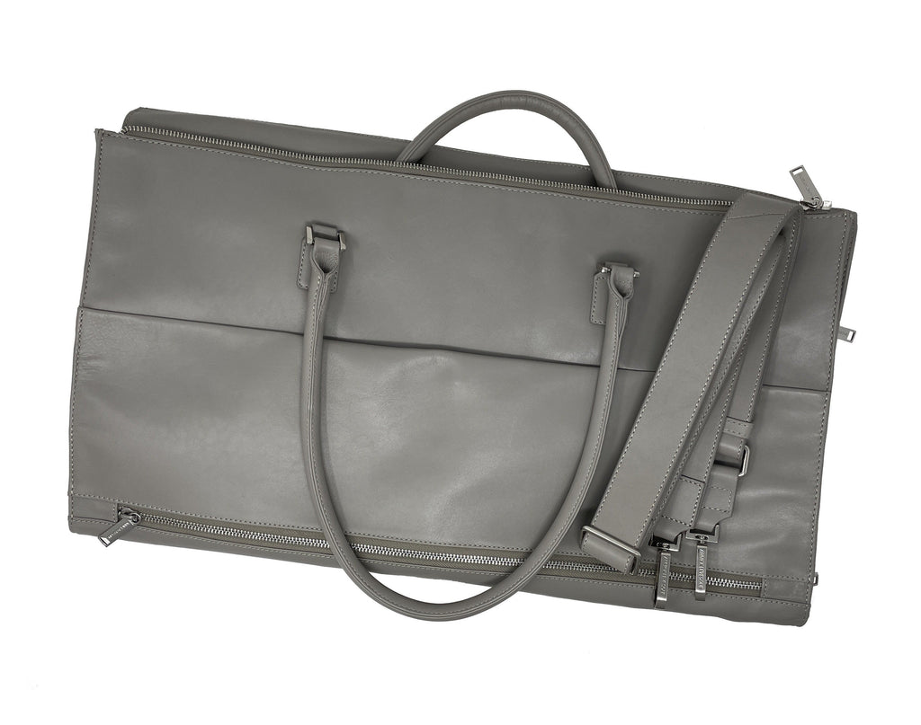 Large Travel Bag - Genuine Leather Gray, Frederick