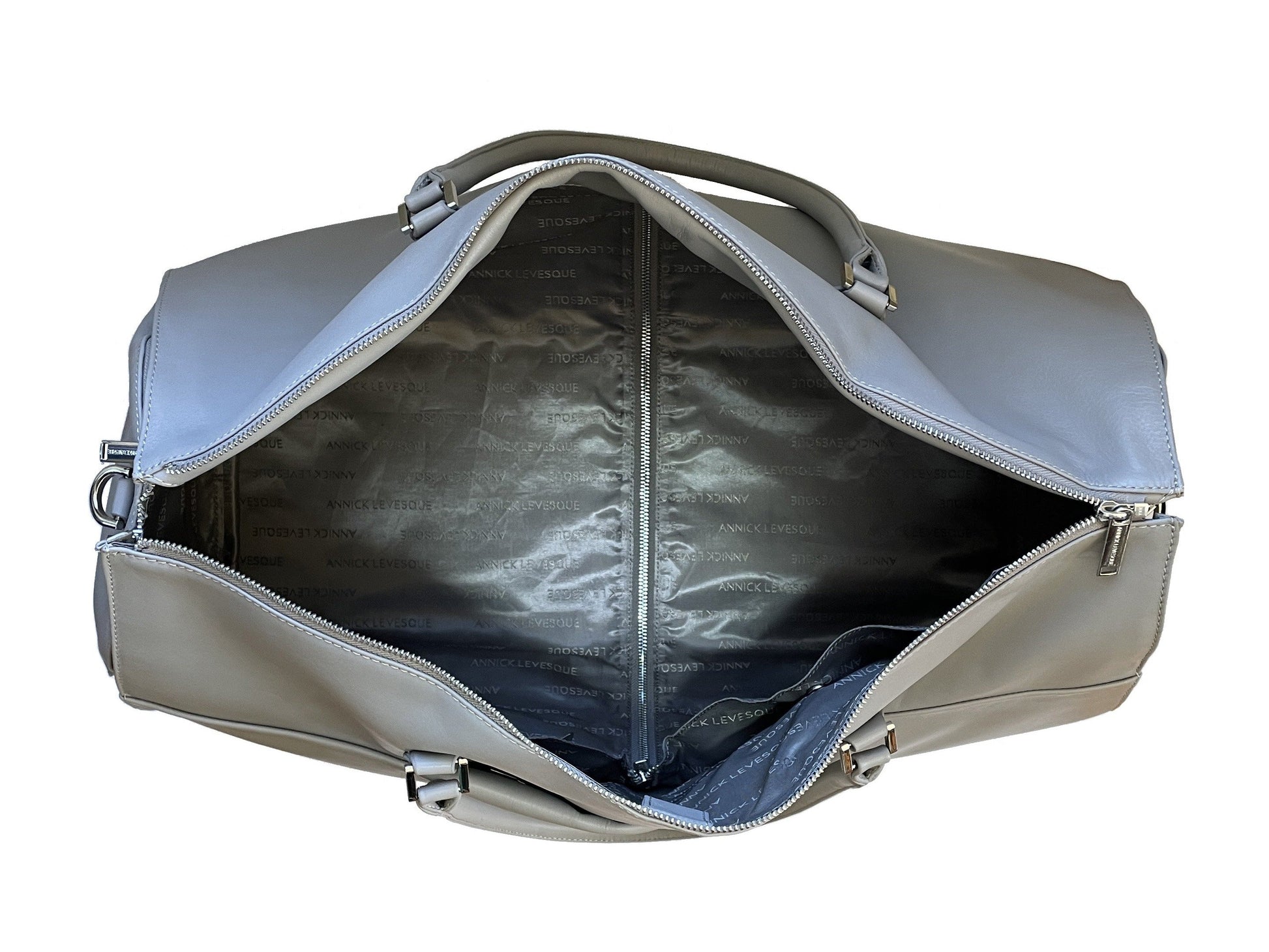 Large Travel Bag - Genuine Leather Gray, Frederick