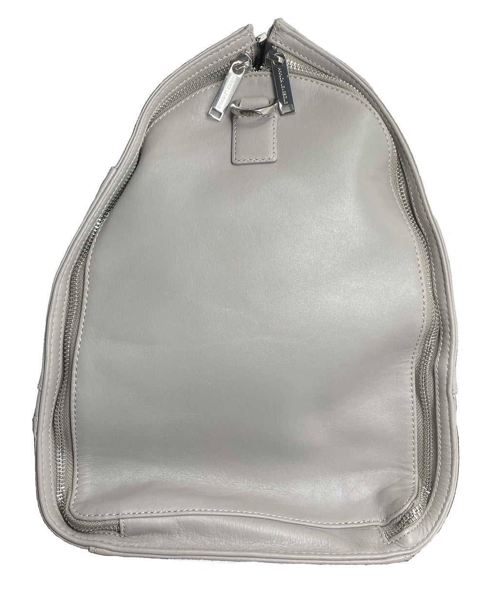 Large Travel Bag - Genuine Leather Gray, Frederick
