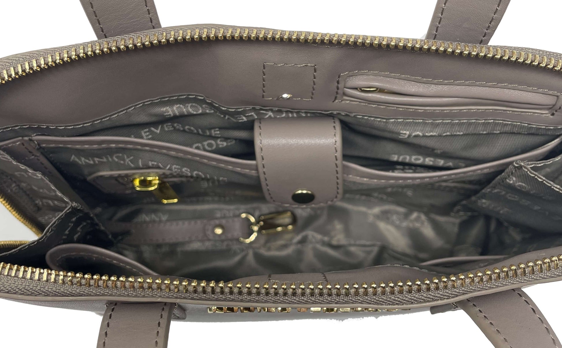 Taupe Leather Handbag | Justine