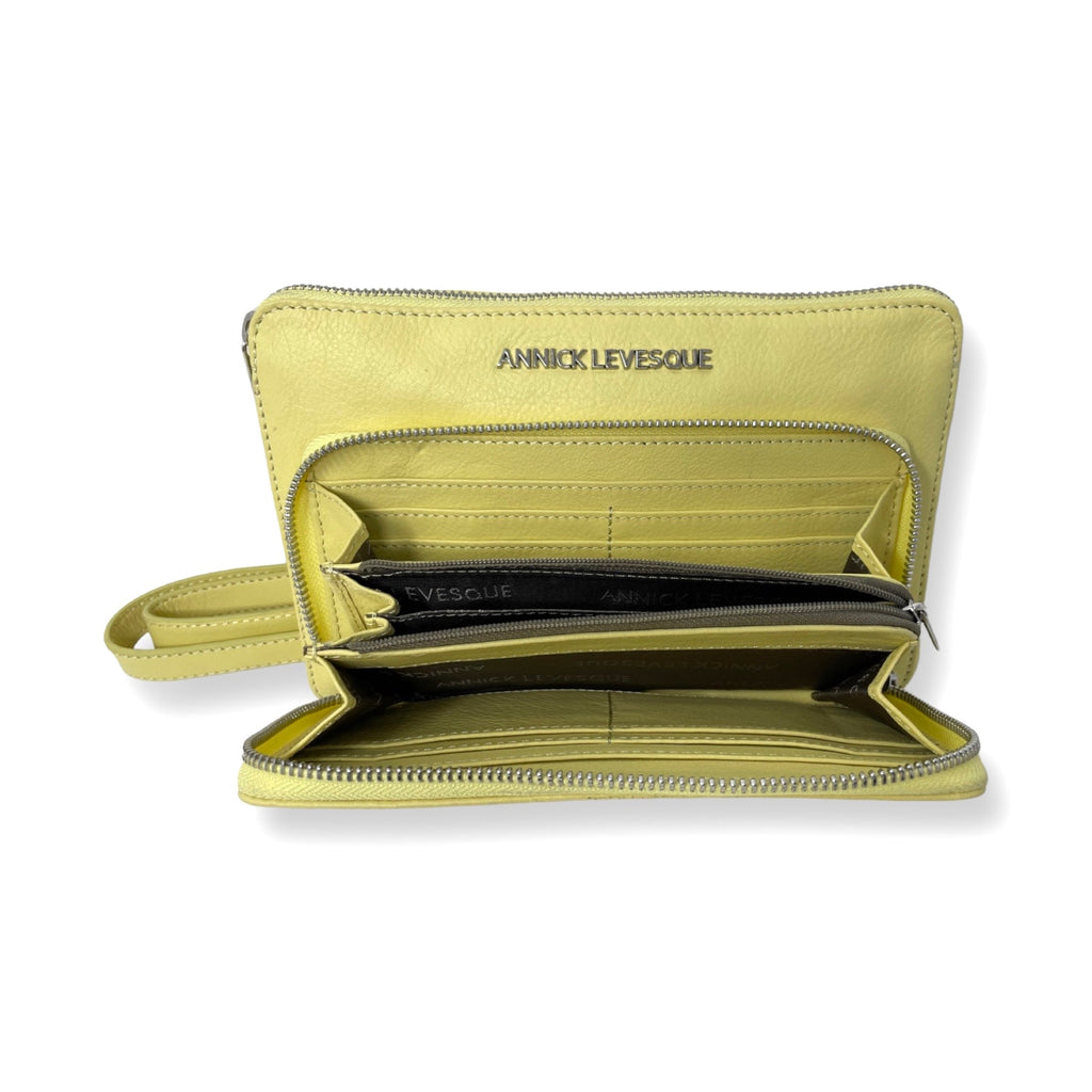 Small Genuine Leather Yellow Wallet, Carmen
