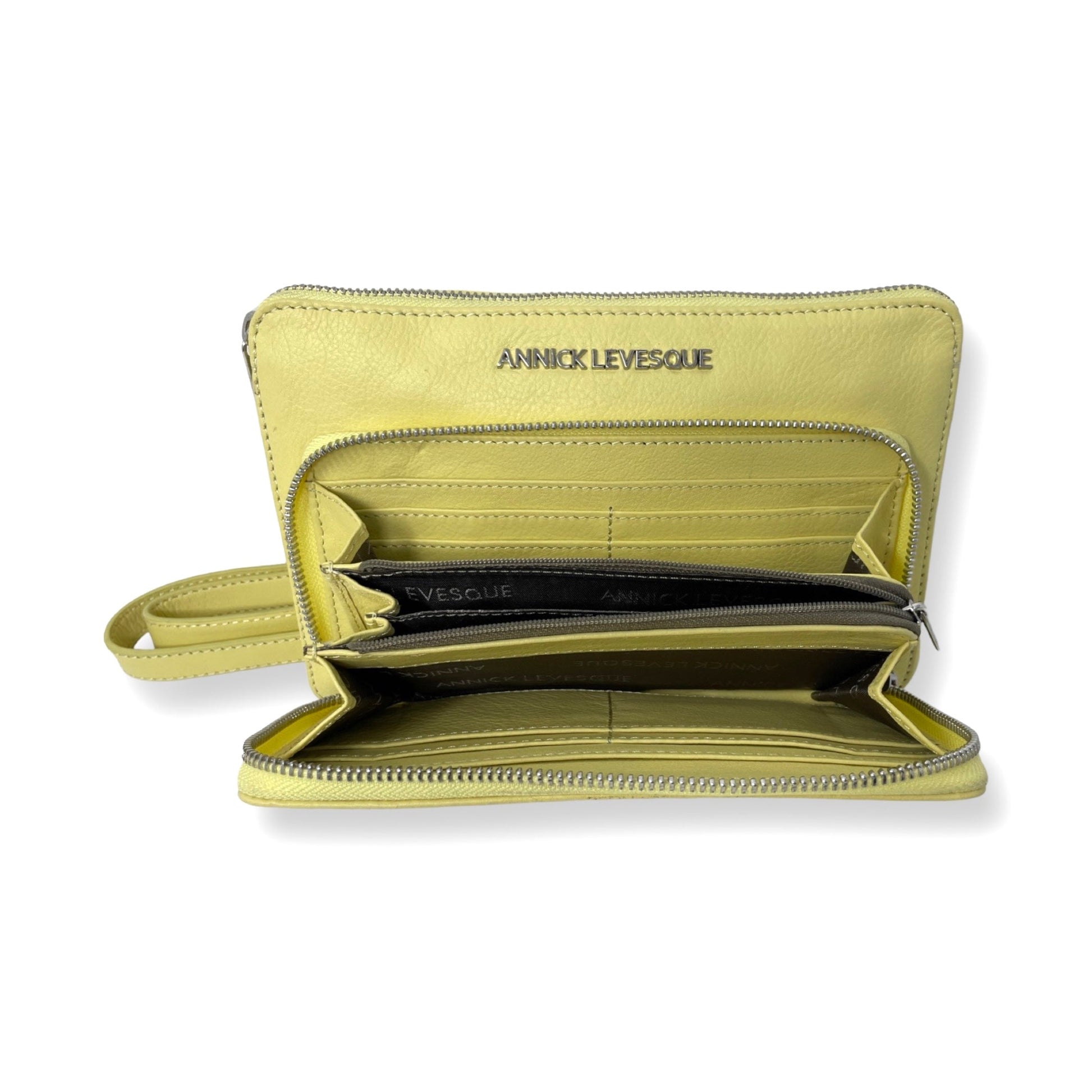 Small Genuine Leather Yellow Wallet, Carmen