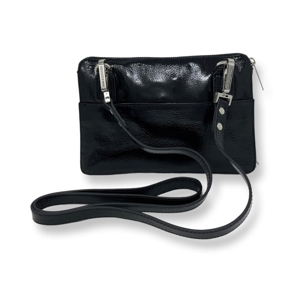 Small Black Patent Leather Crossbody Wallet, Carmen - PREORDER