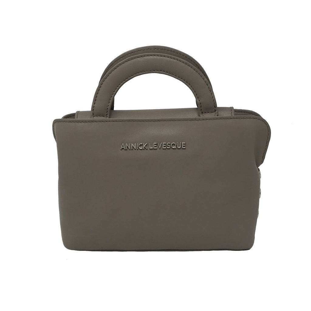Clarence Leather Handbag, Two-in-One, Taupe