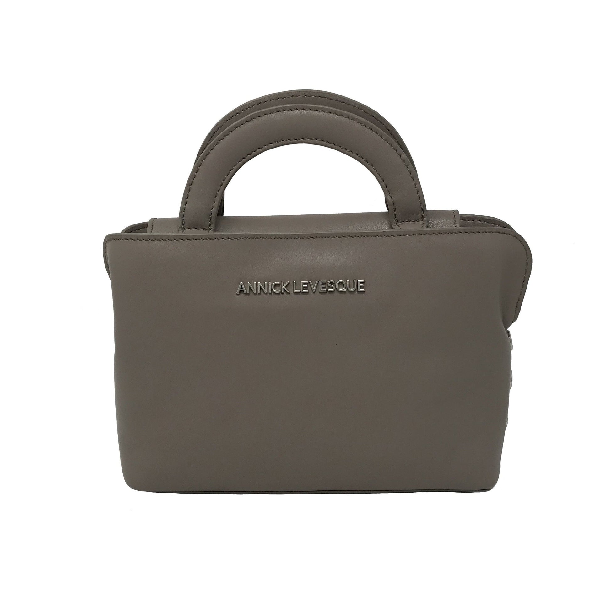 Clarence Leather Handbag, Two-in-One, Taupe
