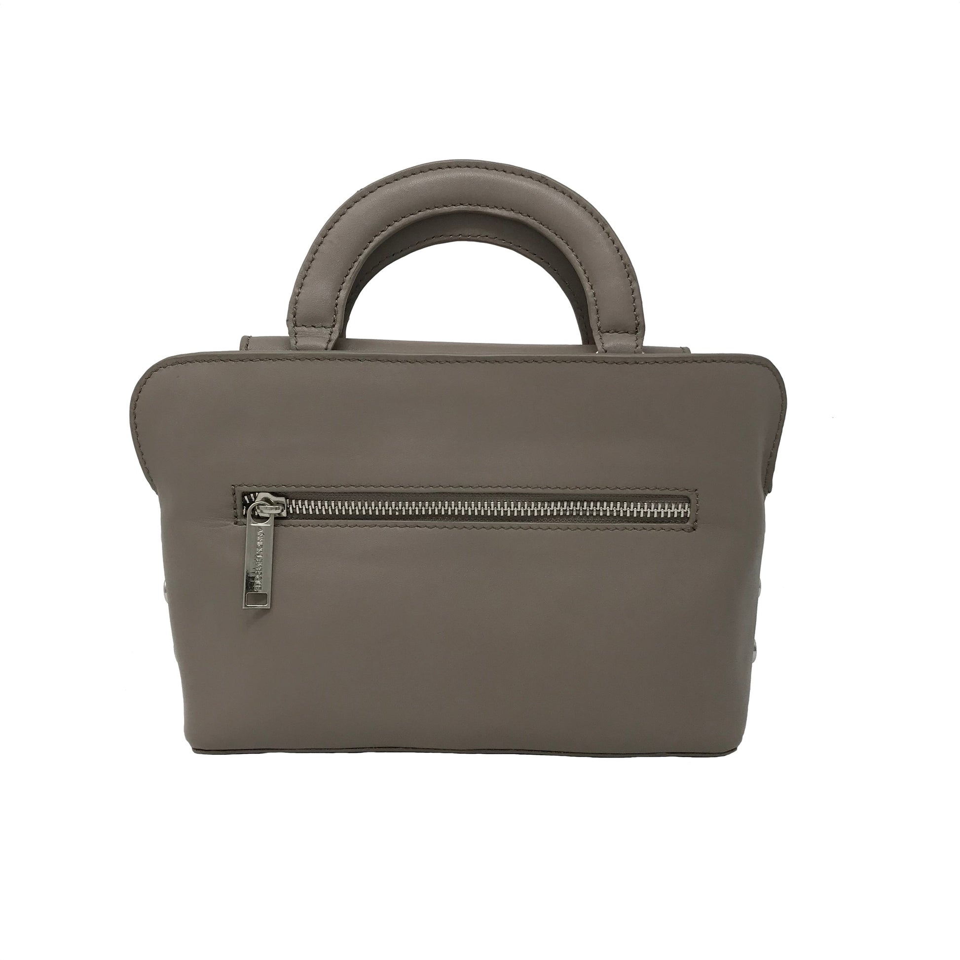 Clarence Leather Handbag, Two-in-One, Taupe