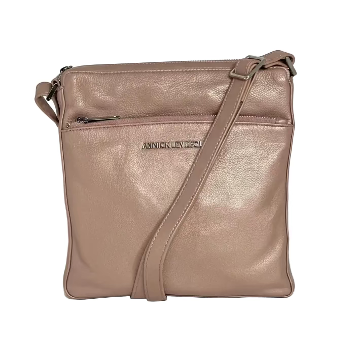 Platinum Pink Leather Shoulder Bag | Gisèle